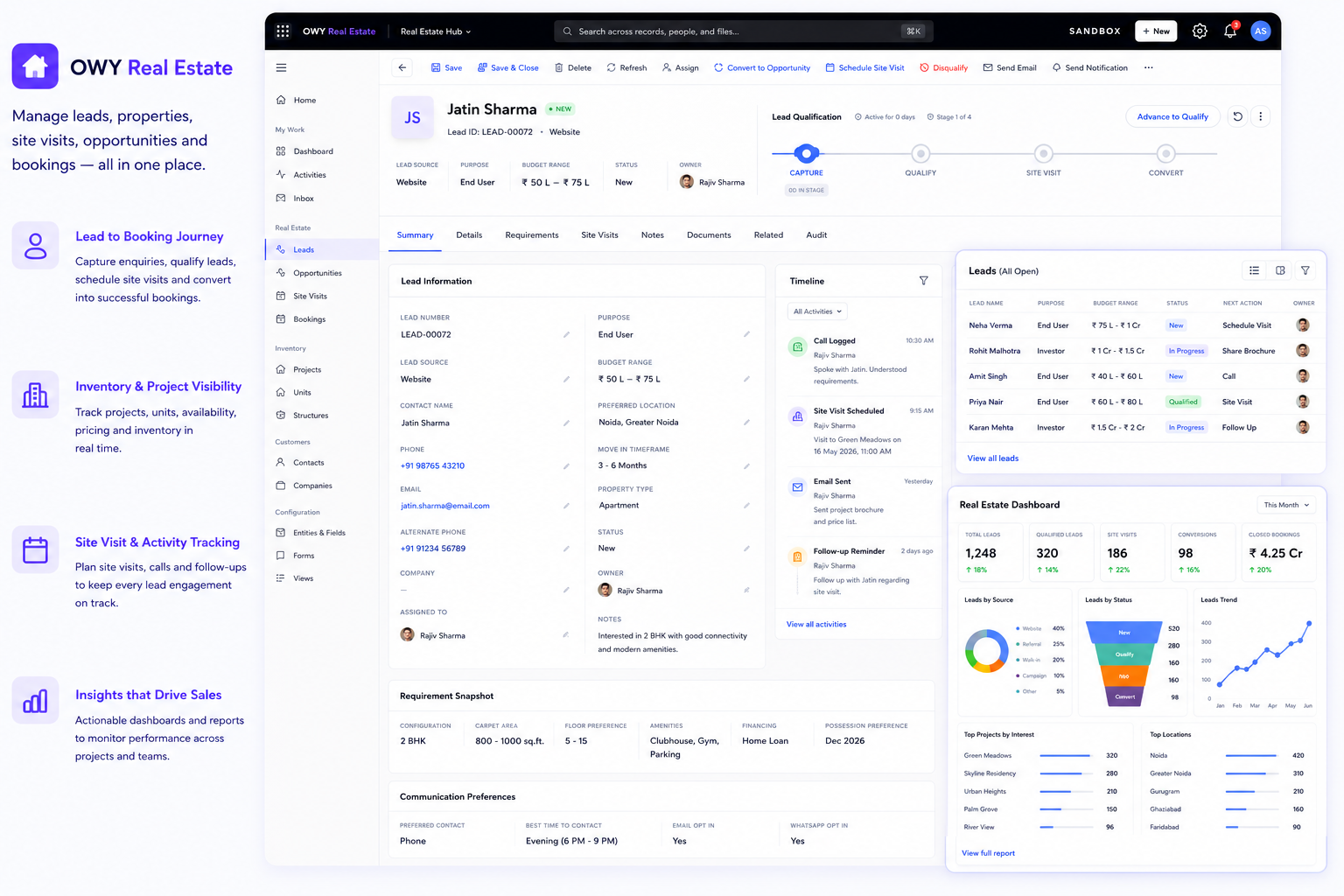 Configured OWY Real Estate product experience